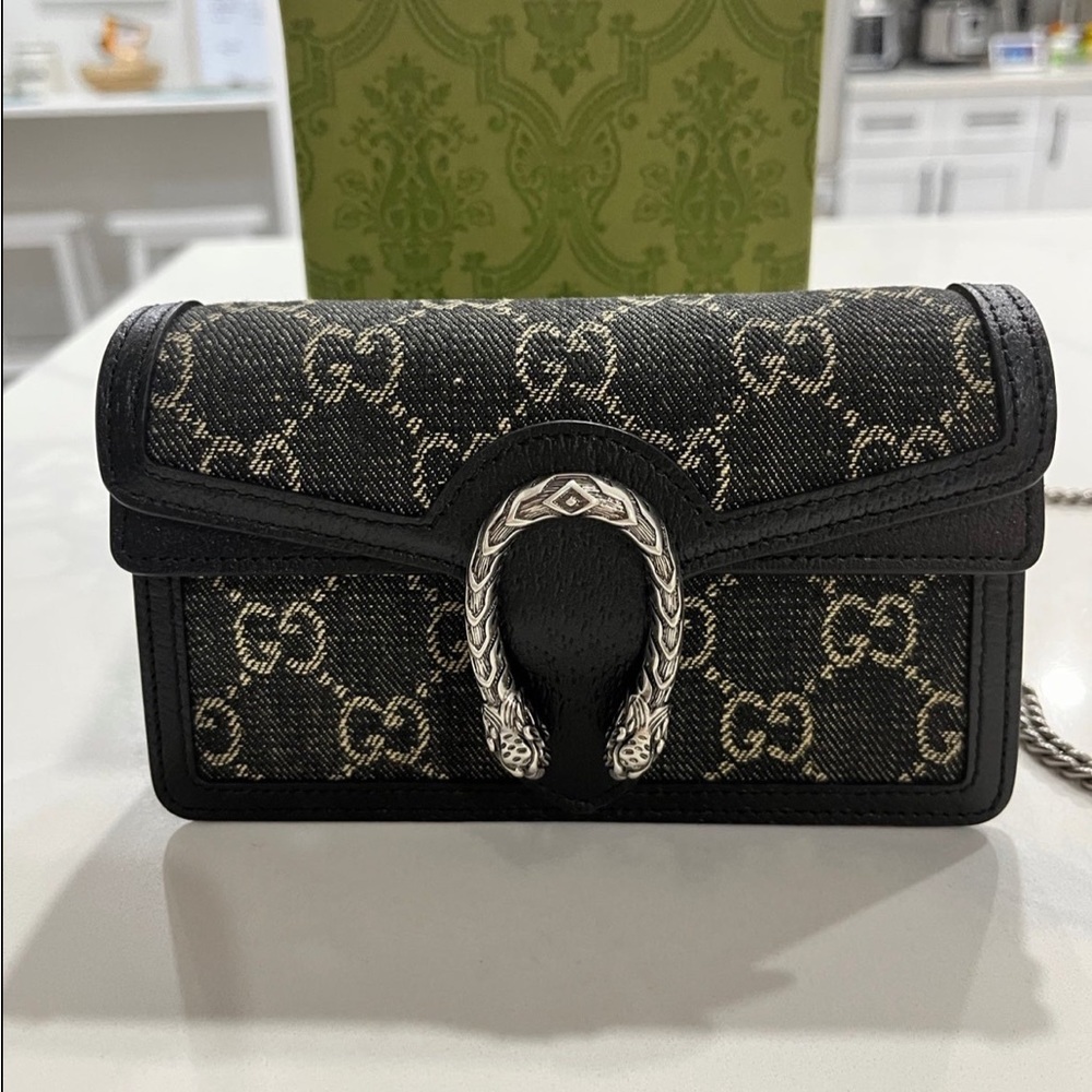 GUCCI Dyonosus Super Mini GG Black Denim